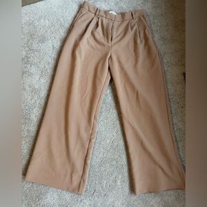 Abercrombie Sloane Tailored Wide Leg Pant - Brown - Size 31 Short (12 Short)